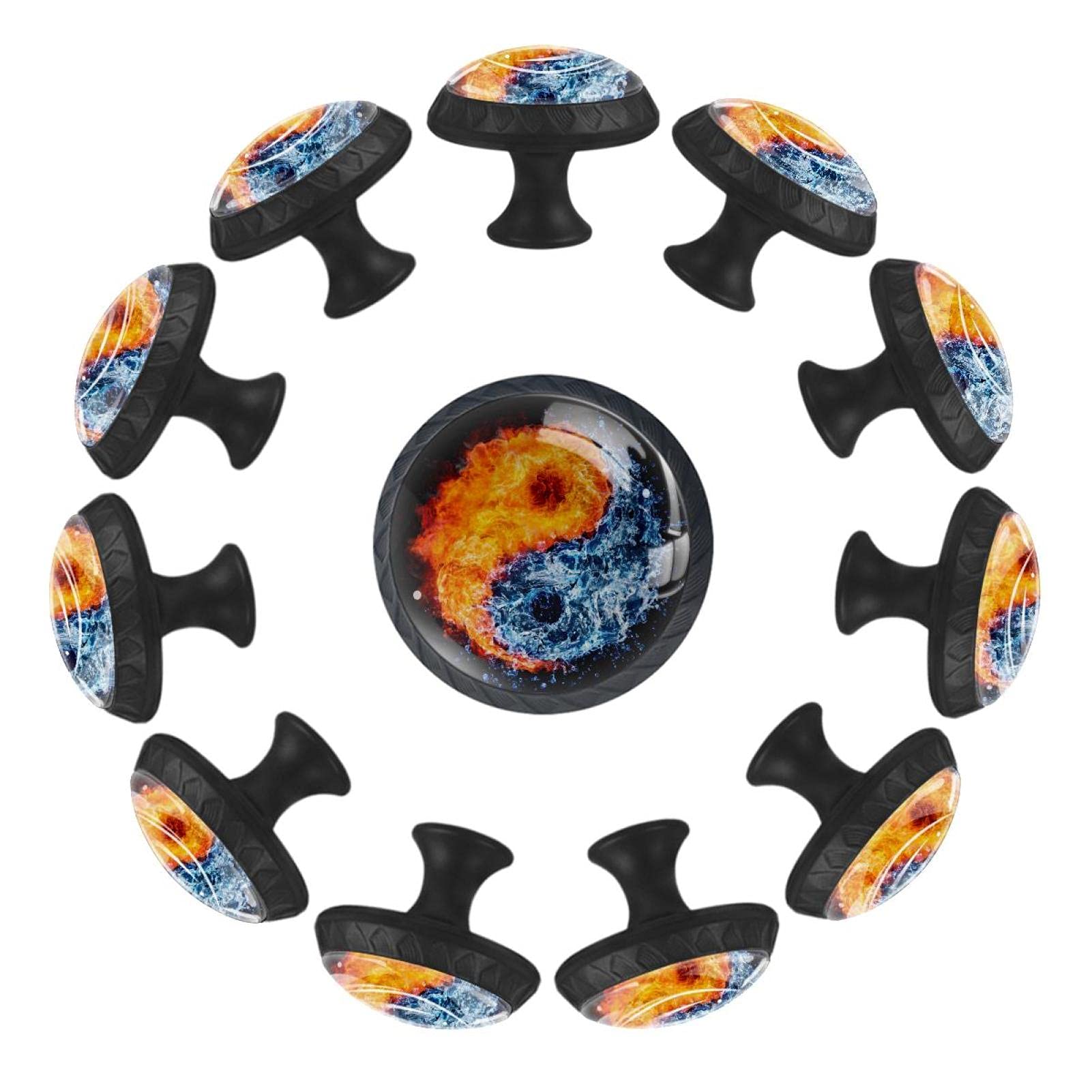 Boutons de tiroir ronds Yin Yang 35 mm commode chambre crèche poignées meuble enfant
