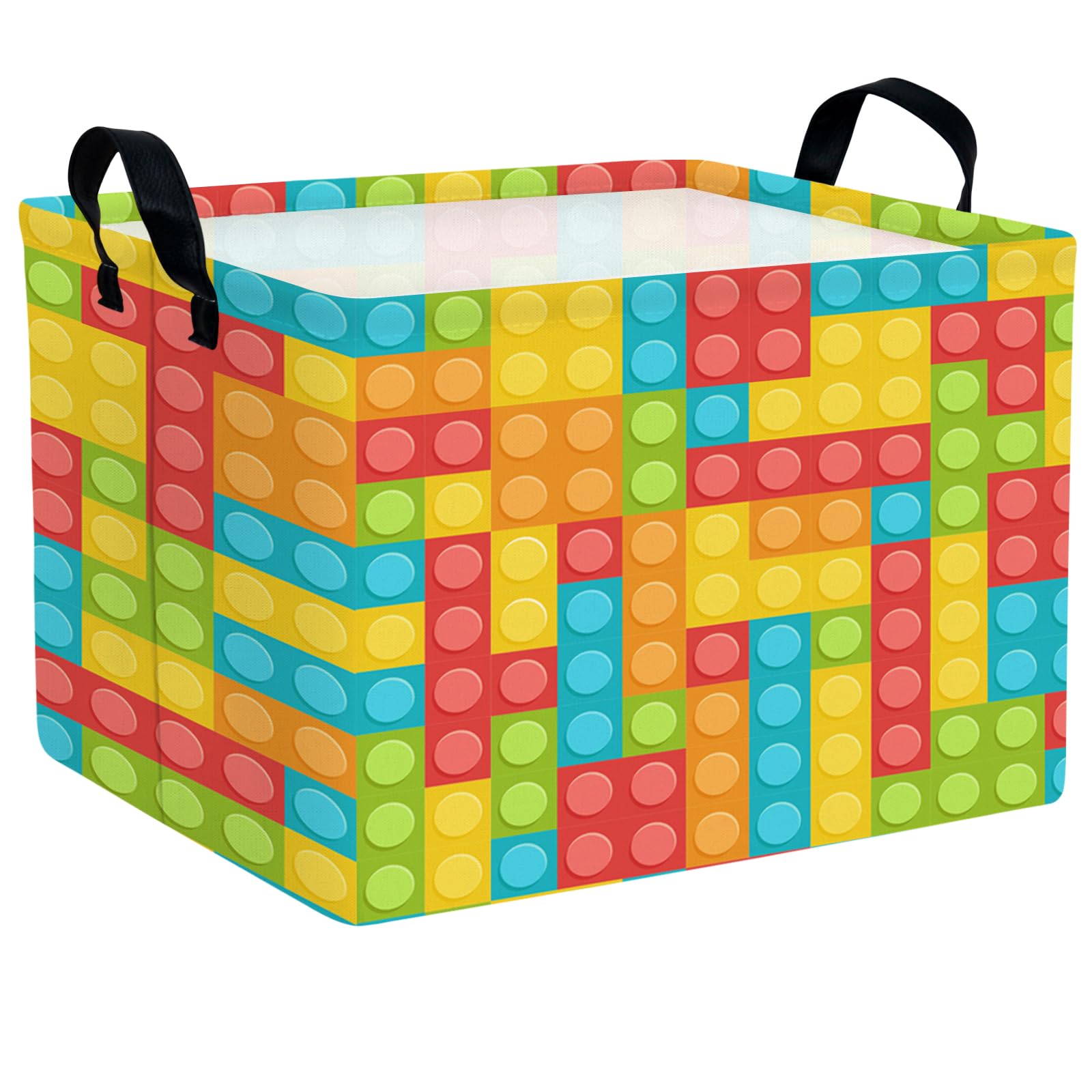 Colorful Building Blocks Basket for Boys &amp; Kids