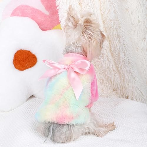 Miniatura 7 de Suéteres de perro para perros pequeños, hembra, suéter de invierno teñido anudado para cachorros, ropa cálida para mascotas, trajes para Chihuahua,