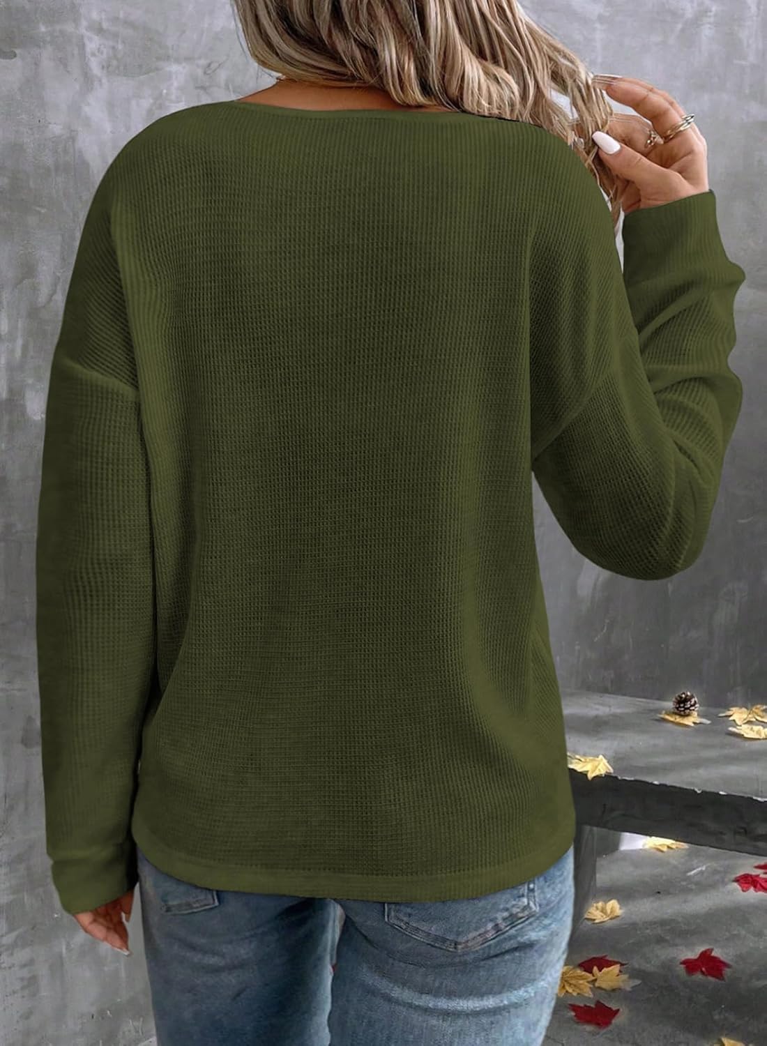 Eytino Plus Size for Women V Neck Long Sleeve Tee Shirts Loose Casual 2026 Fashion Outfits Clothes(1X-5X) - Image 2