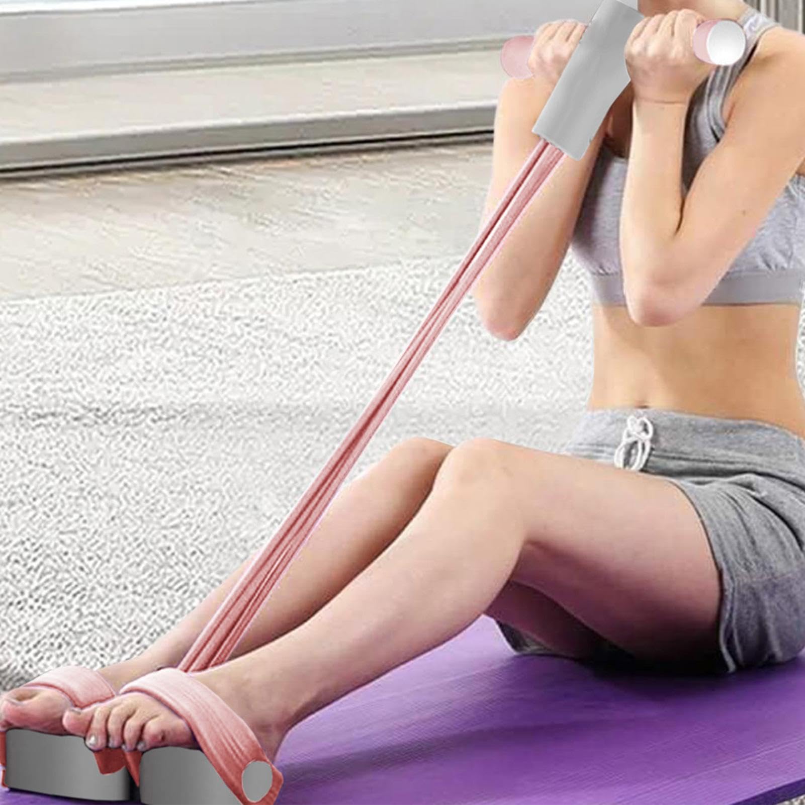 Corde De Traction Fitness Multifonction Avec Pédale, Affichage Numérique, Retour Vocal – 6 Brins, Résistance 45 Kg, TPE Antidérapant