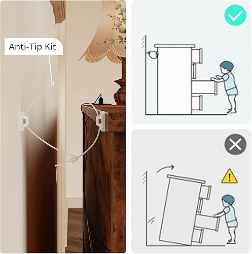 Miniatura 8 de LIKIMIO Cómoda marrón de 6 cajones de 59 pulgadas con LED y tira de alimentación, aparadores y baúles con armario de almacenamiento para dormitorio