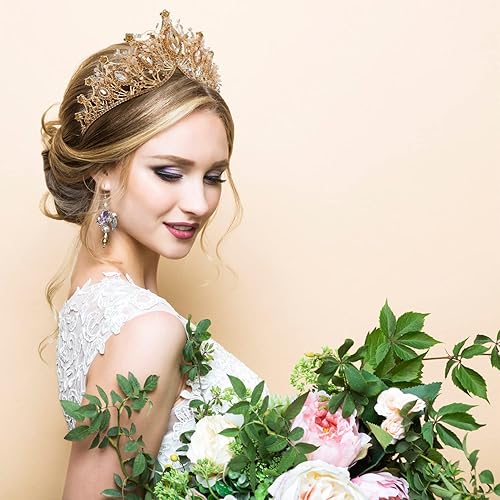 Vista 27 de COCIDE Corona de plata para mujer, corona barroca de reina y tiara para mujer, diadema de cristal, corona de sirena, tiaras de princesa, accesorios