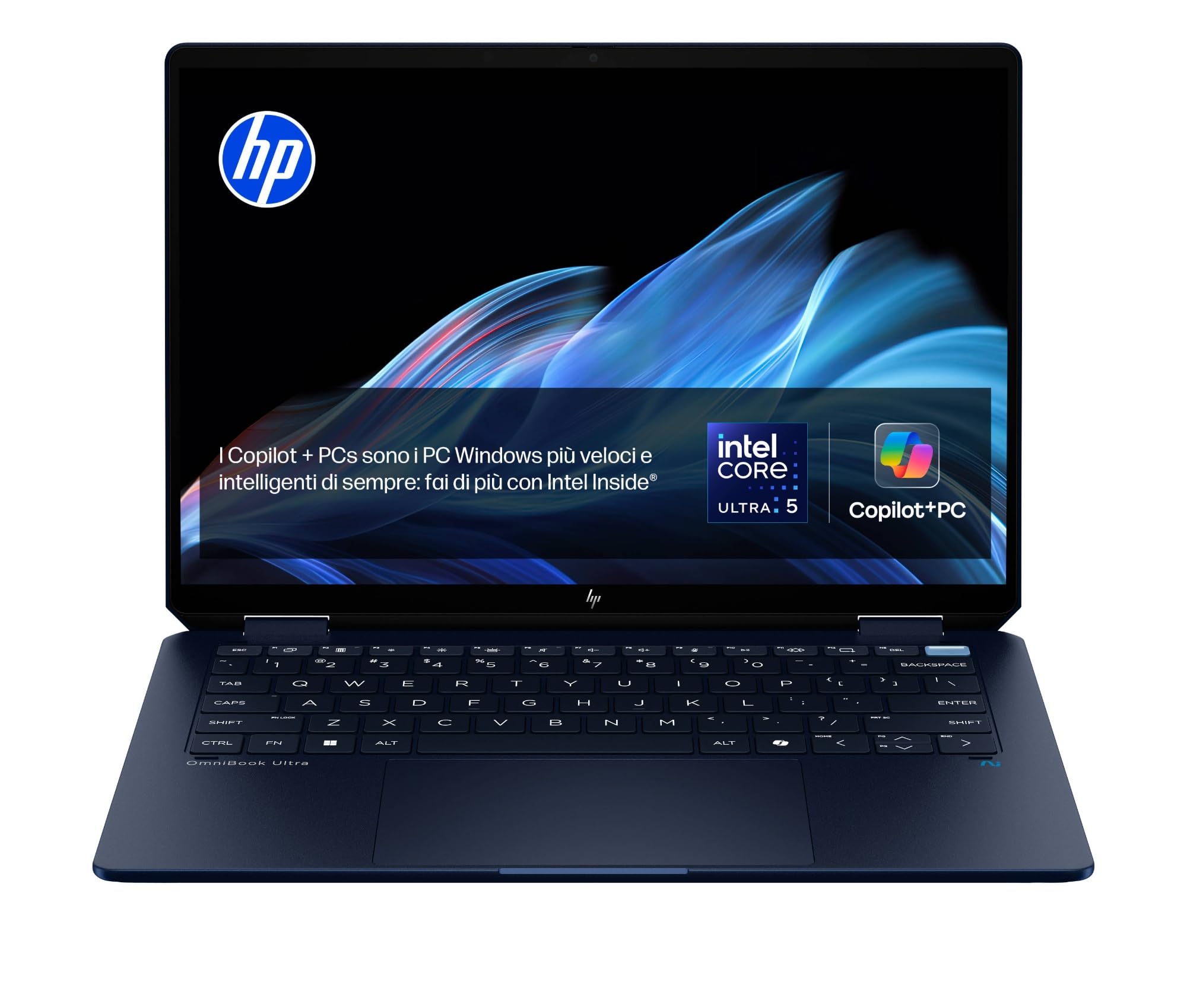 HP OmniBook Ultra Flip x360 14-fh0003sl, Copilot+ PC, Intel Core Ultra 5-226V, Intel Evo Edition, AI, RAM 16GB, SSD 1TB, Display Touch 14” OLED 3K 400 Nits, 120Hz, Poly Studio Cam TNR, Windows 11, Blu
