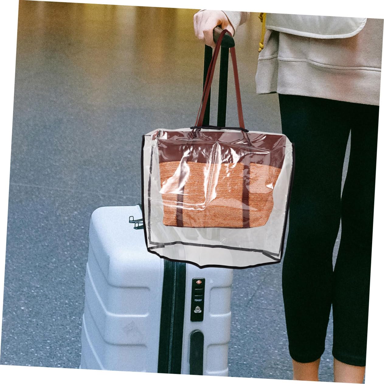 Funda Transparente para Lluvia de Bolso PVC 2 Piezas Cuadrada | 42 X 33x12cm, para Viajes y Senderismo, Superficie Lisa Diseño Práctico