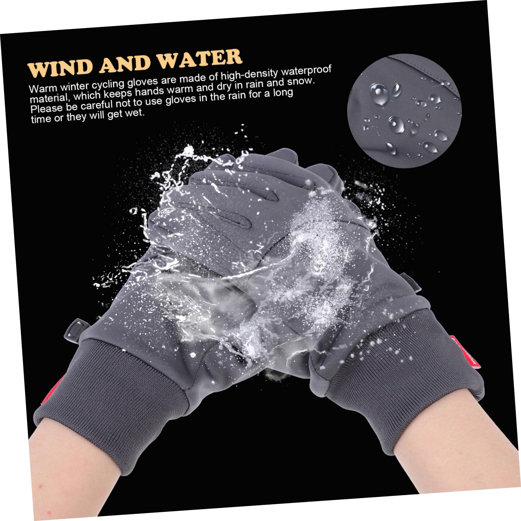 DEARMAMY 1pair Windproof Cycling Gloves for Outdoor Activities Thicken Warm Touchscreen Design for Skiing Biking and Mountaineering