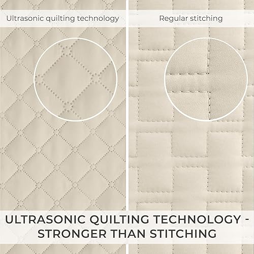 Miniatura 2 de Mellanni Juego de colcha  Funda de cama con fundas de almohada  Tecnología de acolchado ultrasónico  Juego de edredón de 3 piezas de gran tamaño