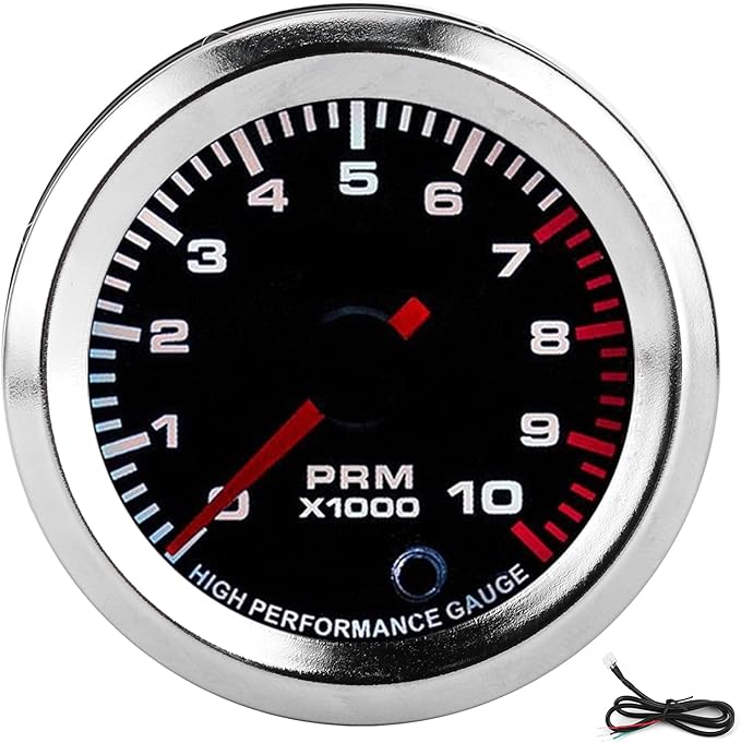 Digital Tachometer Gauge, Tachometer 010000 RPM Gauge with Hour Meter