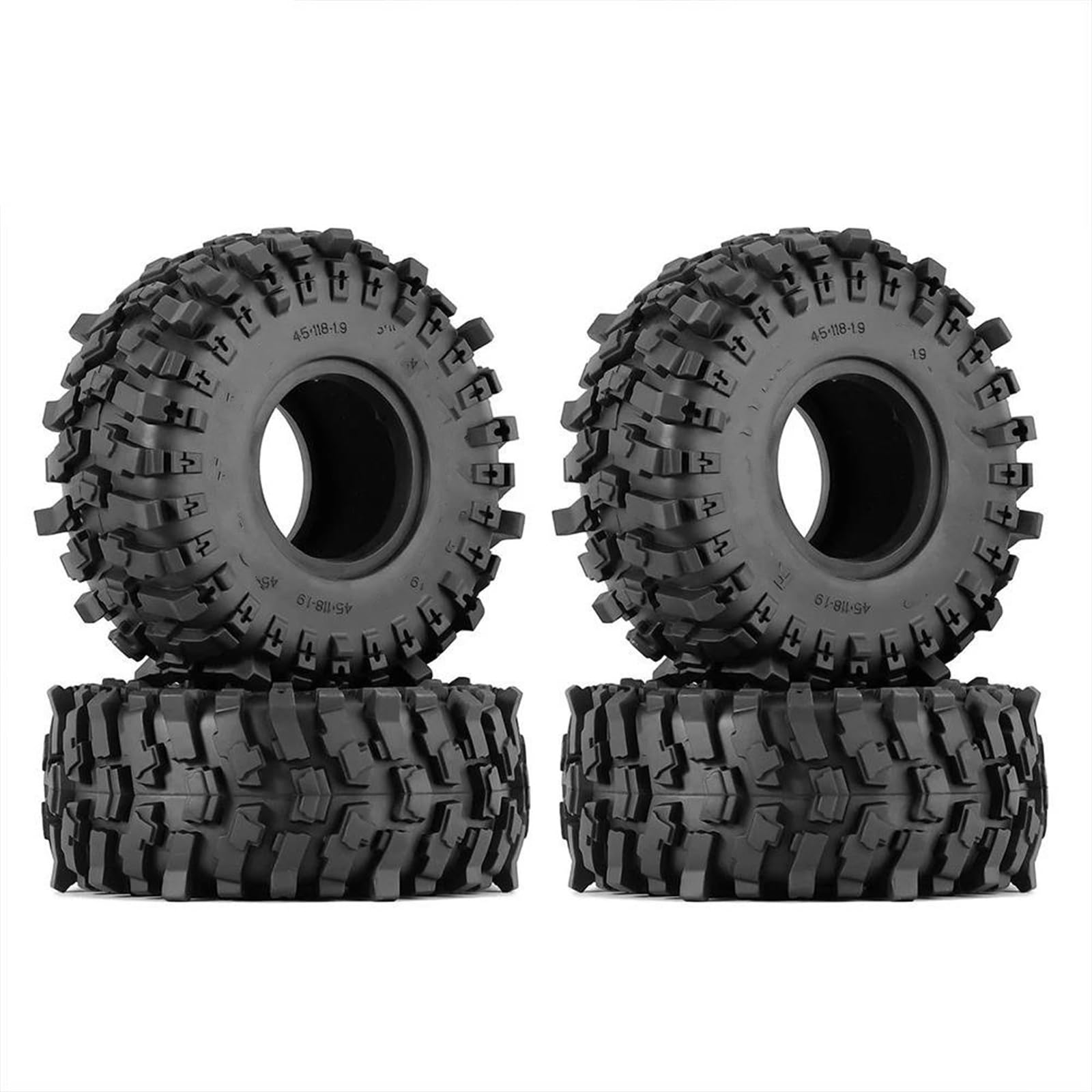 RC Car Pneumatico Ruota Compatibile con Axial per SCX10 90046 AXI03007 TRX4 RBX10M Gomma Morbida 1.9 Pneumatici delle Ruote 118 * 45MM per 1:10 RC Crawler Car RC Auto Pneumatico