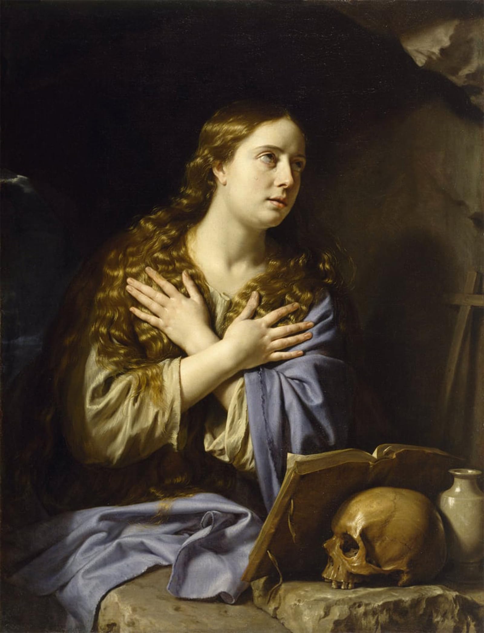 SERENDIPITP Retro Picture Poster Wall Art Pictures Painting the Repentant Magdalen by Philippe De Champaigne Wall Art Canvas Print for Wall Decor 60x90cm