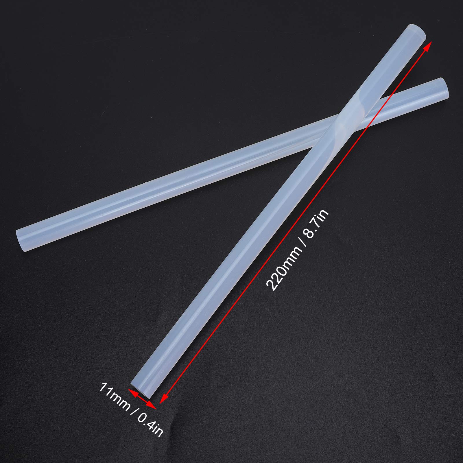 50 Bastoncini di colla a Caldo, Super colle Fai da Te, Bastoncini Trasparenti Ad Alta Viscosità Per Artigianato, Abbigliamento, Decorazioni, Giocattoli(11×220mm)