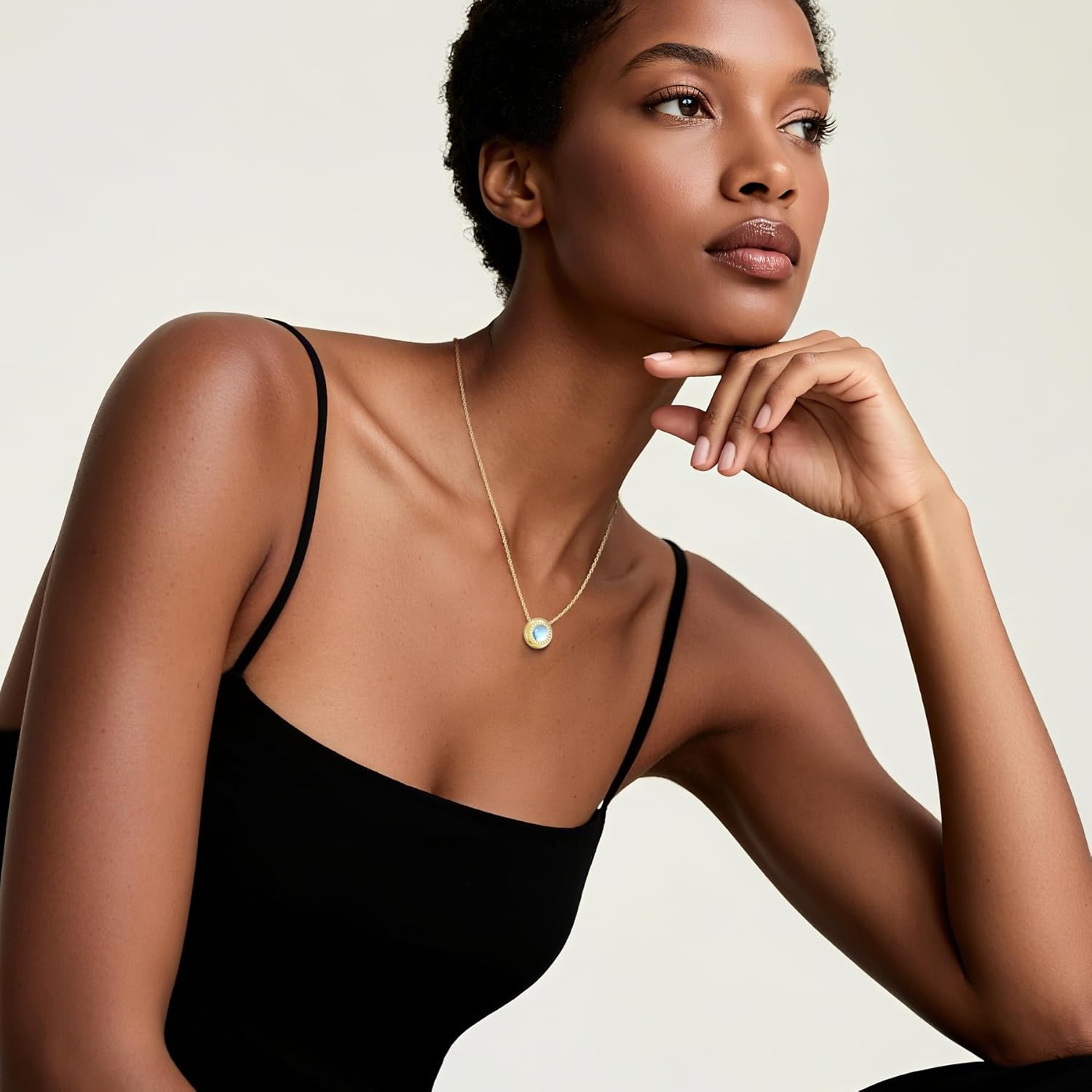 Birthstone / Tigers Eye / Opal / Moomstone Necklace for Women, Sterling Silver Tiger Eye Stone Necklace with 16K Gold Plated and 5A CZ, Dainty Statement Healing Natural Gemstone Jewelry Christmas Gift for Women on Birthday Anniversary Christmas for Wife Girlfriend Her - Image 3