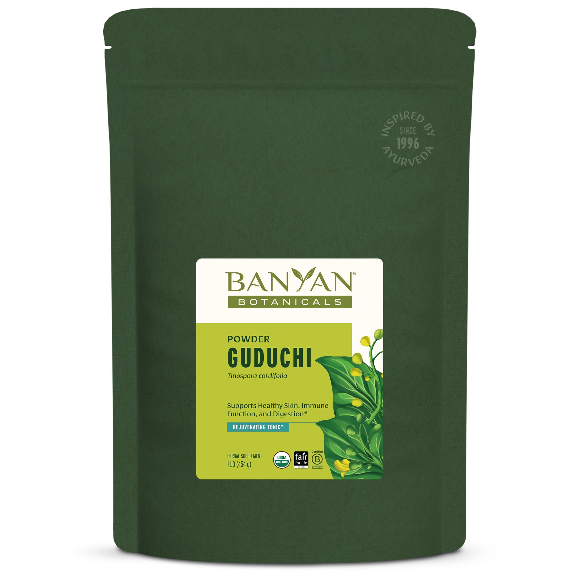 Banyan Botanicals Organic Guduchi Powder – Organic Immune Health Supplement – for Natural Detox, Balanced Digestion & Healthy Skin* – 1 lb – Non-GMO Sustainably Sourced Vegan FFL