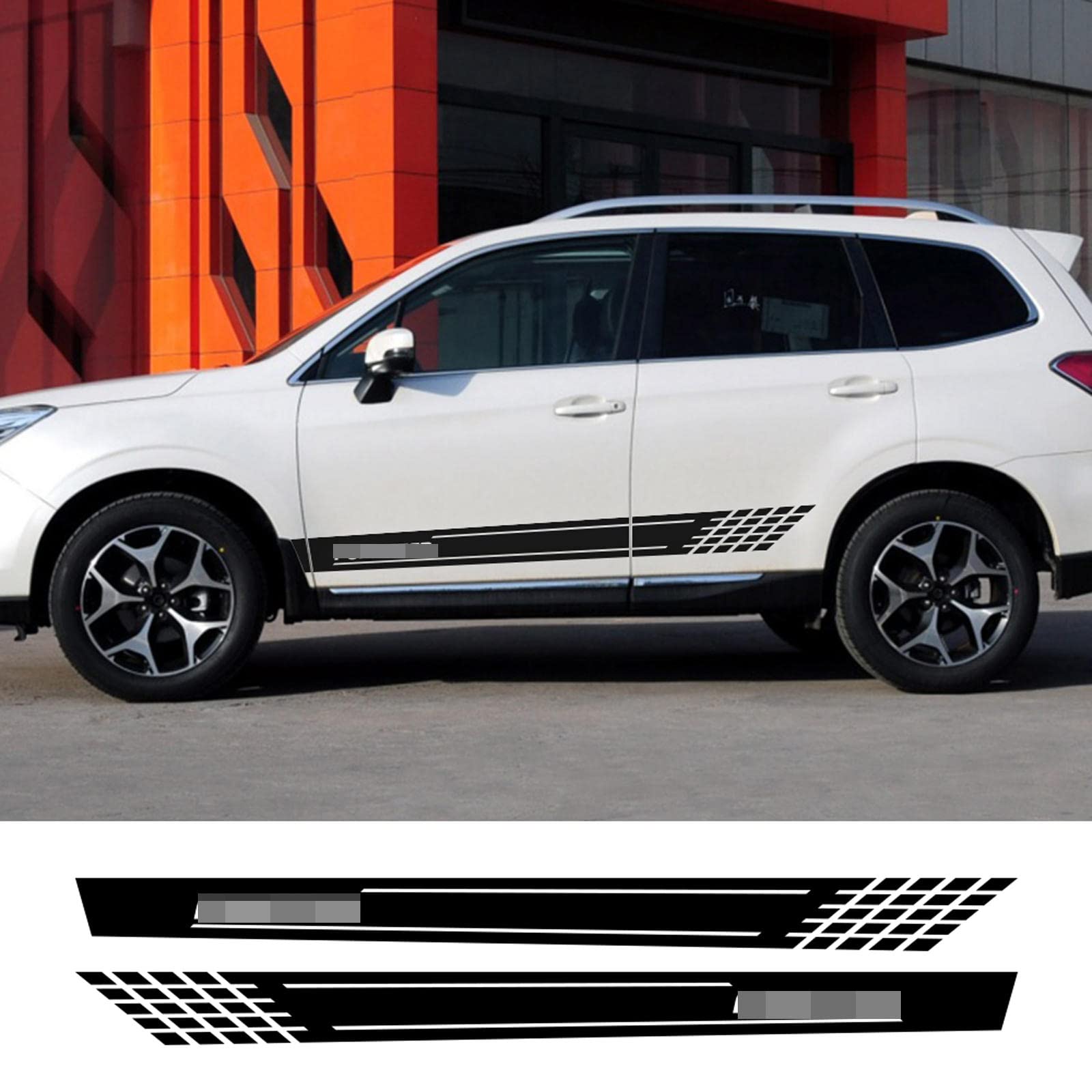 Amazon.co.jp: LEDEER 2 個の車のステッカー ドアサイドスカート