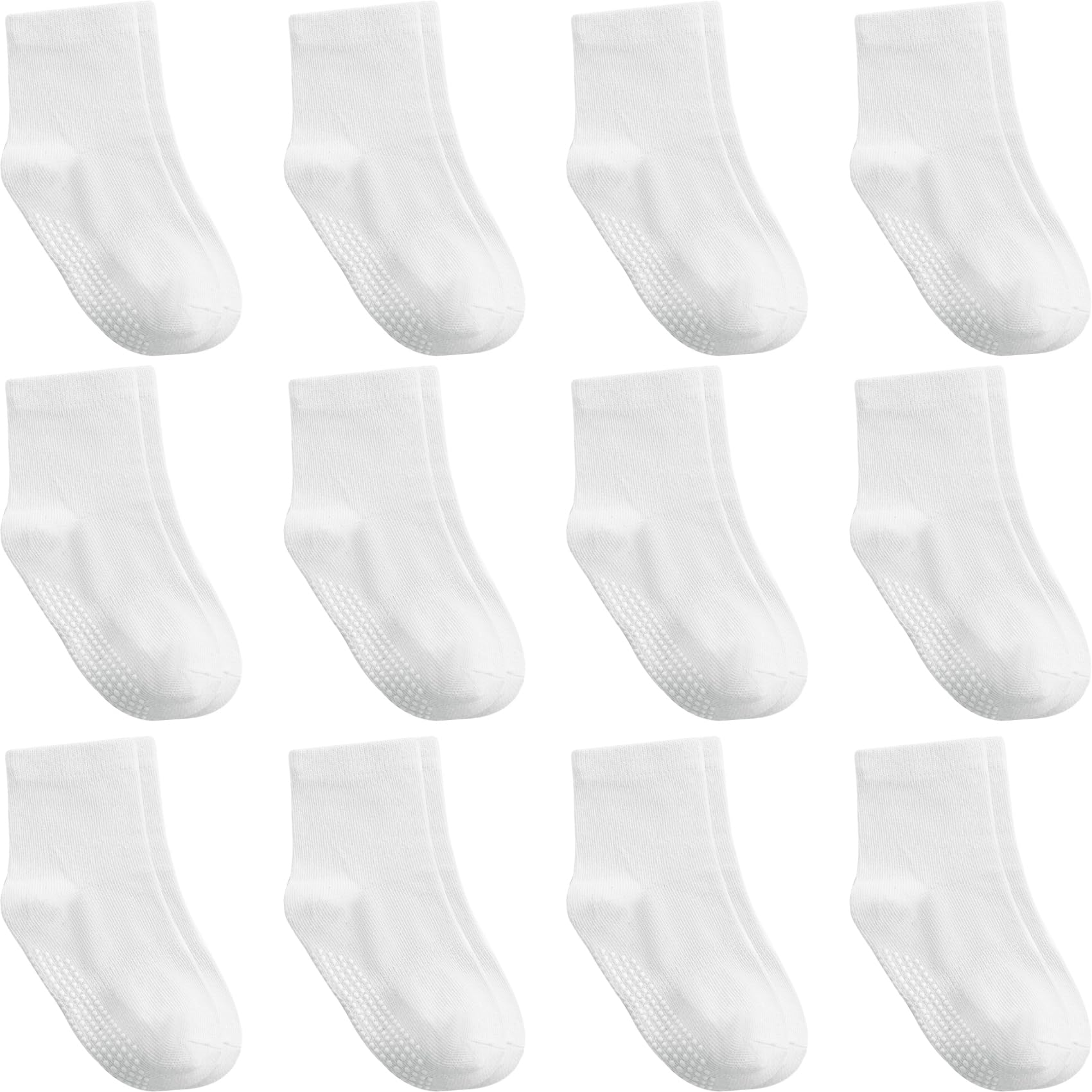 Aroveea Toddler Socks Non Slip Grip Ankle Baby 12 Pack for Kids Boys Girls