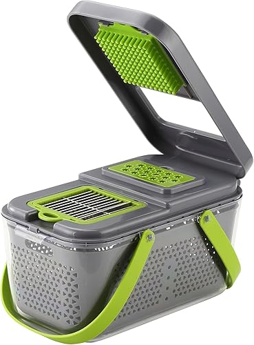 Miniatura 5 de 22 piezas multifunción de verduras y frutas, cortador de alimentos con mandolina, trituradora de verduras con contenedor, utensilios de cocina