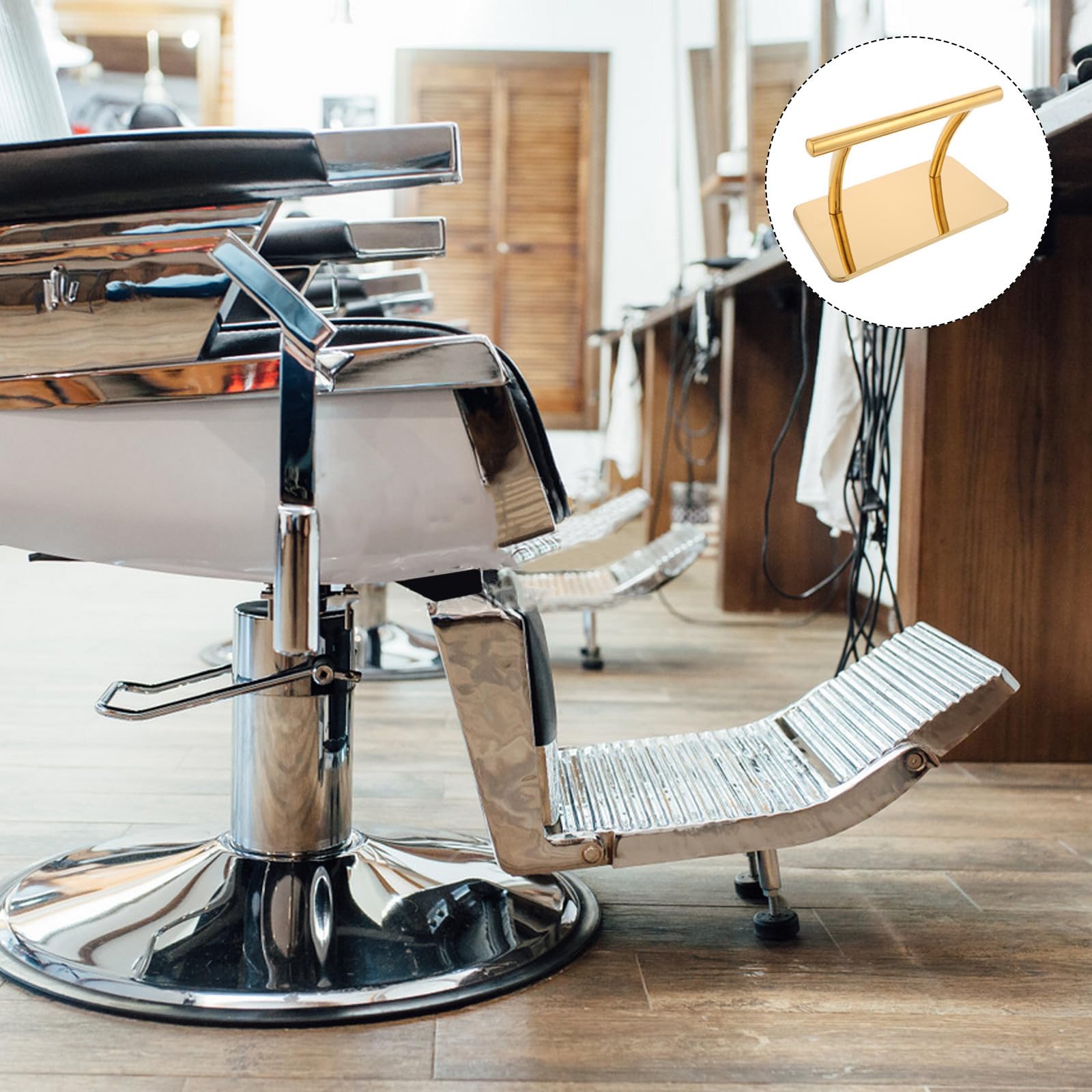 YARNOW Repose-Pieds Stable et Professionnel en Métal Doré pour Fauteuil de Coiffure Accessoire Essentiel pour Services de Salon de Coiffure et Usage Quotidien Intensif