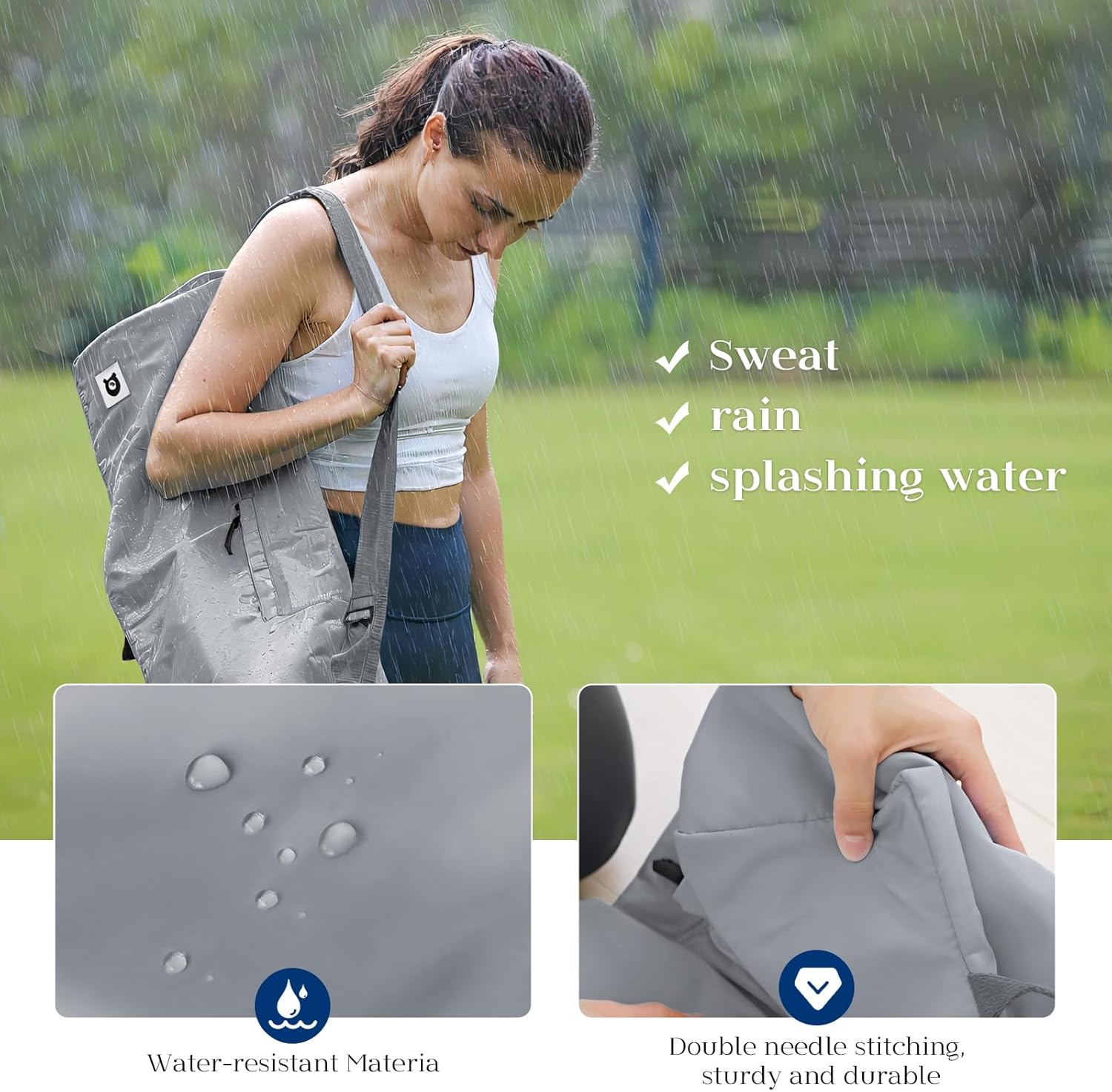 Tumaz Yoga Mat Bag | Padded Adjustable Shoulder Strap | Fits Up to 26" Mats | Multi-Pocket Storage for Essentials | Heavy-Duty G-Hook Closure | Lightweight & Durable for Yoga, Pilates & Fitness - Image 8