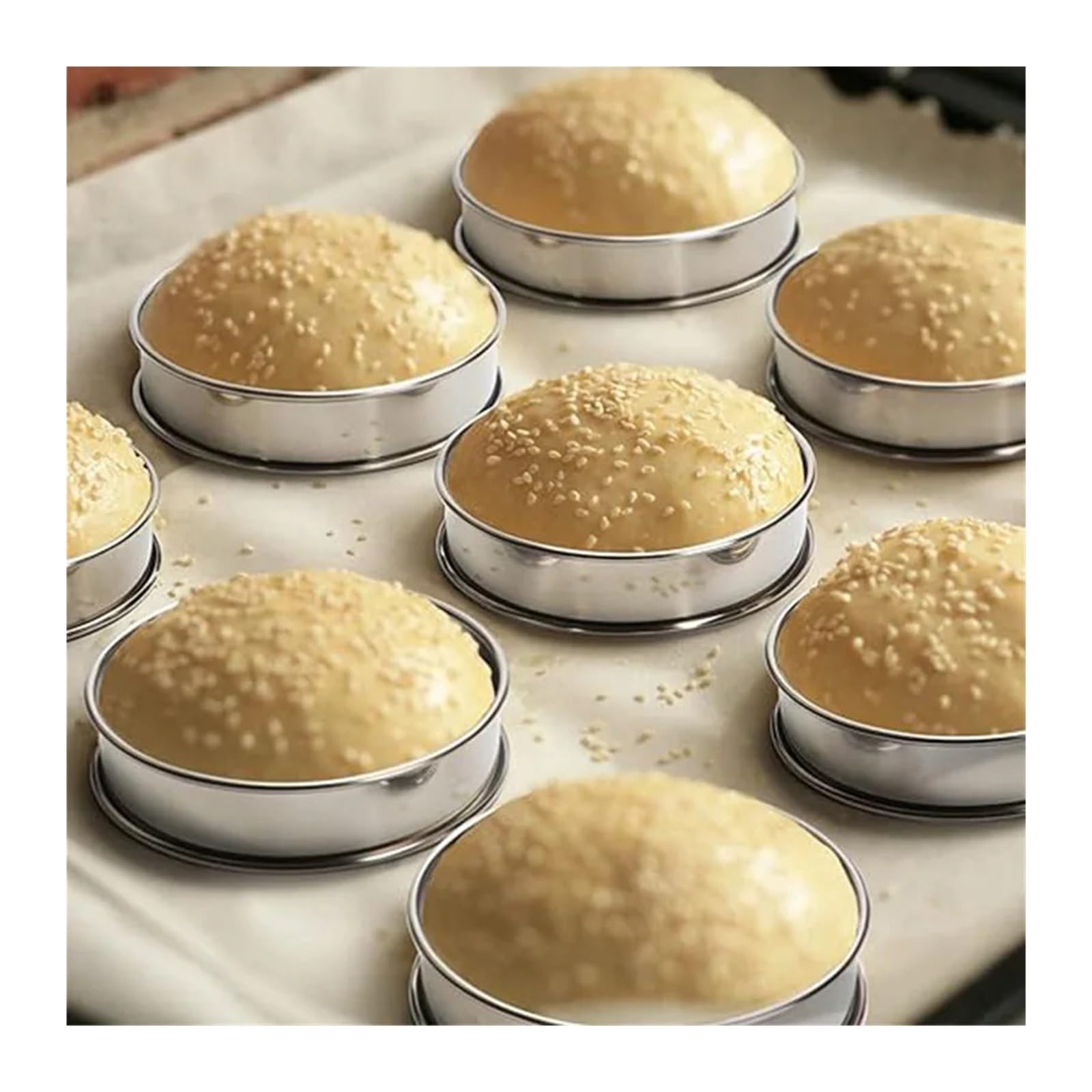 12 Stück Muffin-Tarte-Ringe, doppelt gerollter Ring aus Edelstahl, kompatibel for die Herstellung von Backformen(12PC 10cm)