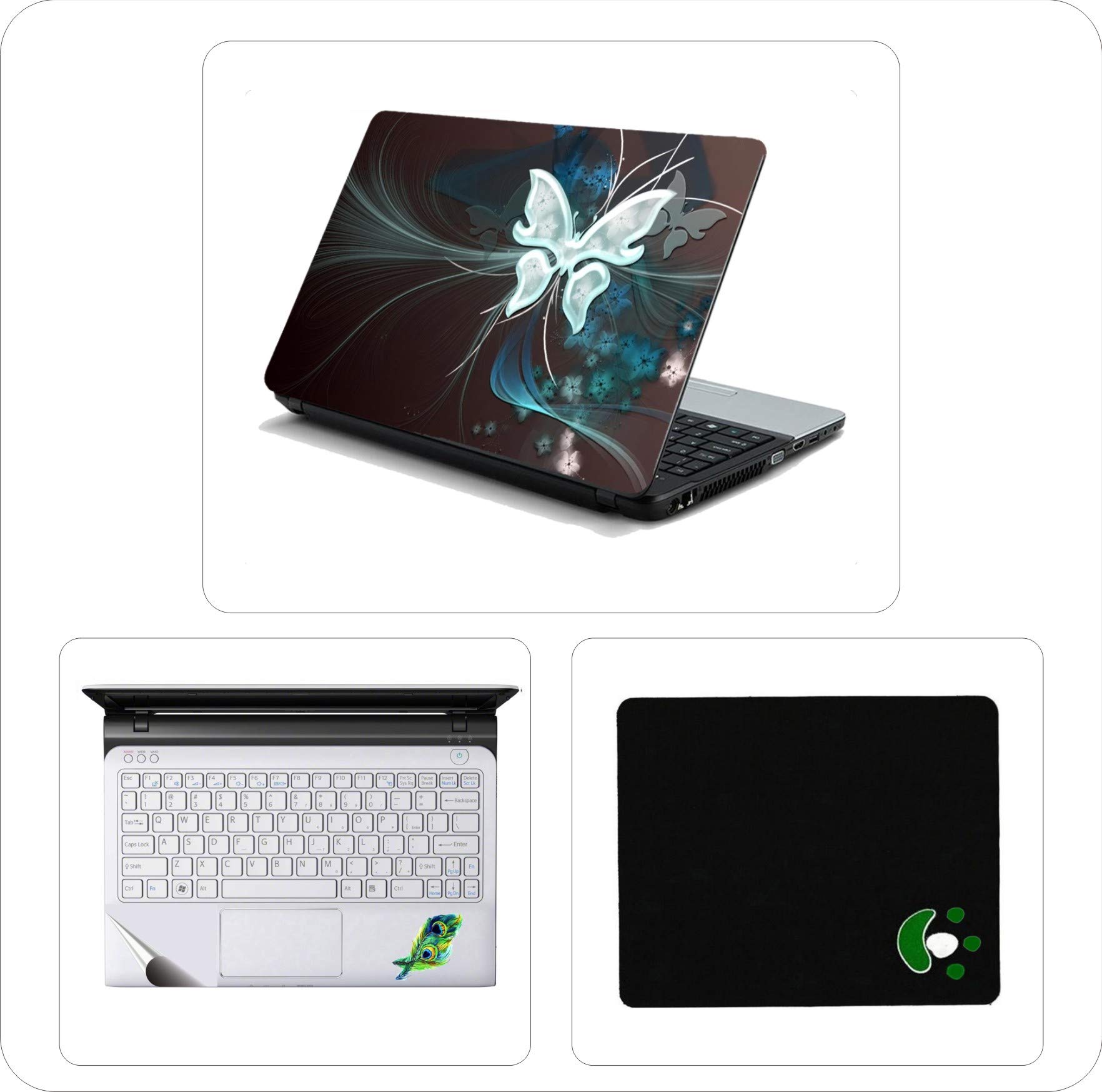 Namo Arts 3in1 Laptop Accessories Kit - Abstract Butterfly Skin Sticker, Mouse Pad and Palmrest Skin for HP-Dell-Lenovo-Acer-Asus - 14 Inch Laptops ( 14 inch x 9.3 inch) (B07TJB9QJ6) Amazon Price History, Amazon Price Tracker