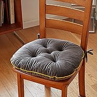 Vista 12 de Cojín para silla, cojín grueso para el suelo, cómodo y suave, cojín de terciopelo para silla con lazos, cojín de meditación para dormitorio, balcón
