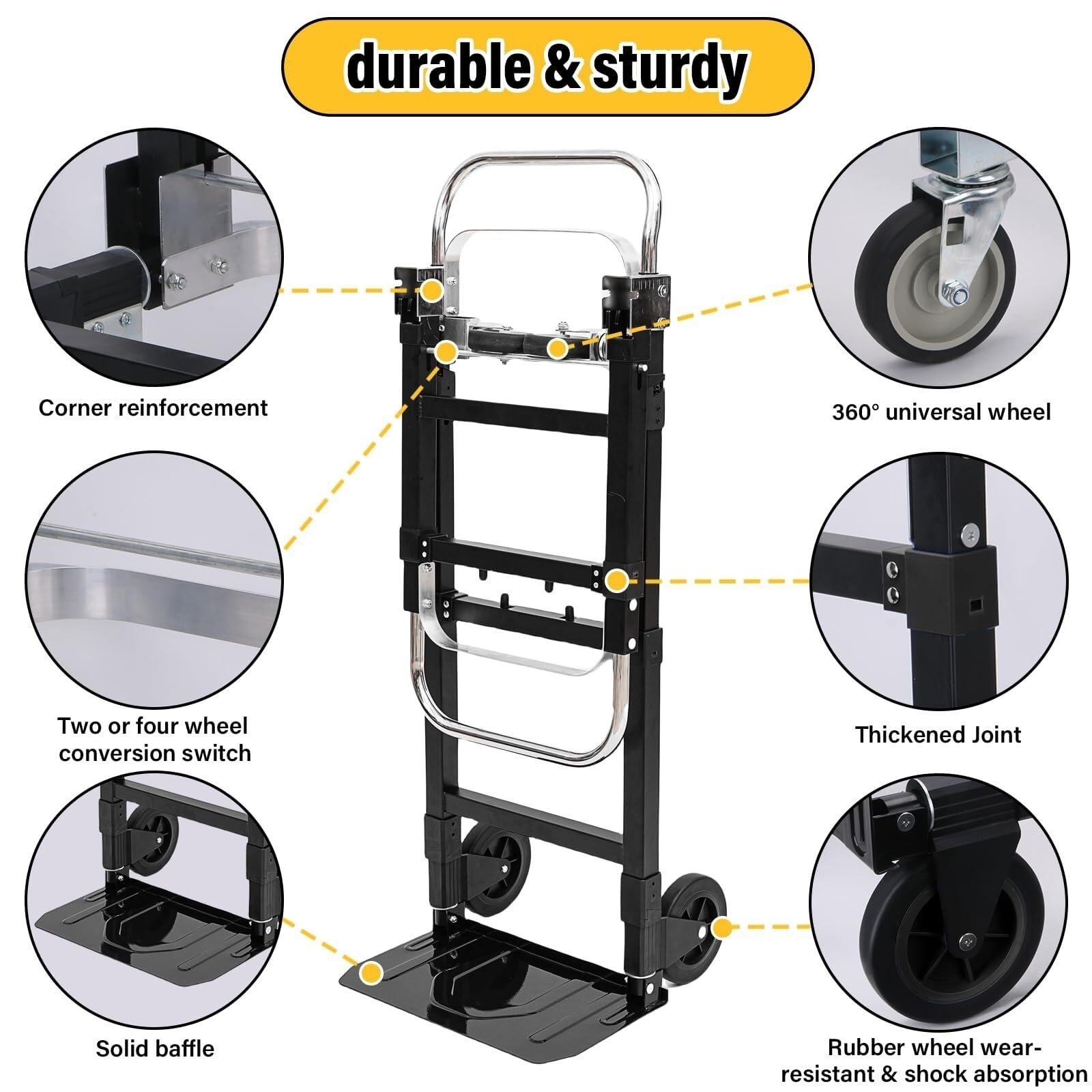 Wózki, ruchoma platforma wózek ręczny 3 w 1 składana ciężarówka Heavy Duty Cabrio Dolly do Movimoviluggage