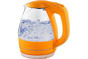 OVENTE Orange Glass Electric Kettle