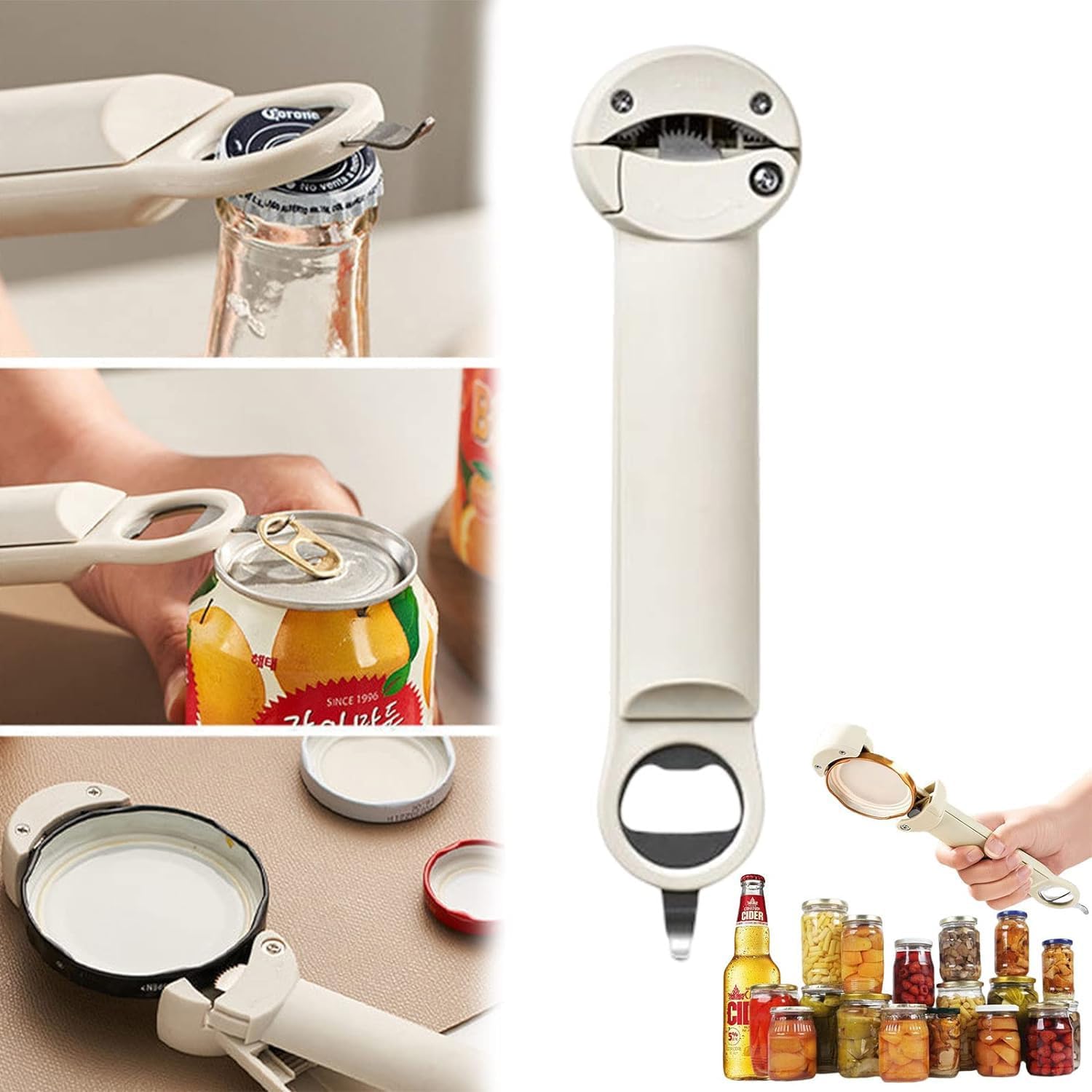 Multifunctional Retractable Bottle Opener – Adjustable Multifunctional Can Opener Jar Lid Gripper – 2024 New Jar Opener Bottle Opener for Weak Hands, Senior Arthritis (White) Multifunctional Retractable Bottle Opener – Adjustable Multifunctional Can Opener Jar Lid Gripper – 2024 New Jar Opener Bottle Opener for Weak Hands, Senior Arthritis (White)