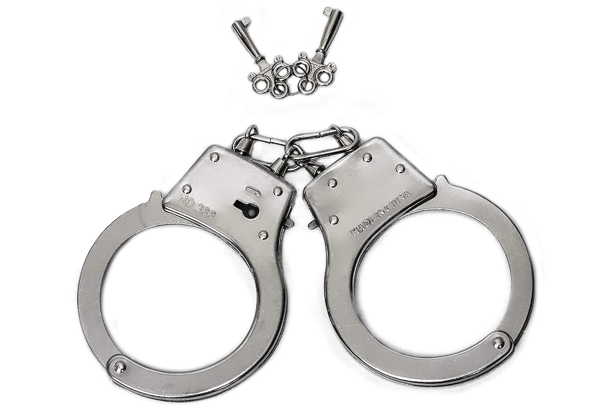2Pcs Manette della Polizia Giocattolo Adatte a Bambini, con 4 Chiavi, in Metallo per Feste di Ruolo Giochi per Sicurezza Regalo Cosplay 2Pcs Manette della Polizia Giocattolo Adatte a Bambini, con 4 Chiavi, in Metallo per Feste di Ruolo Giochi per Sicurezza Regalo Cosplay