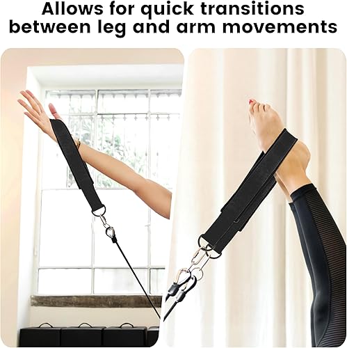 Miniatura 4 de 2 correas cómodas de doble bucle para Pilates de grosor mejorado, correa de anillo en D para gimnasio en casa y accesorios de entrenamiento de yoga