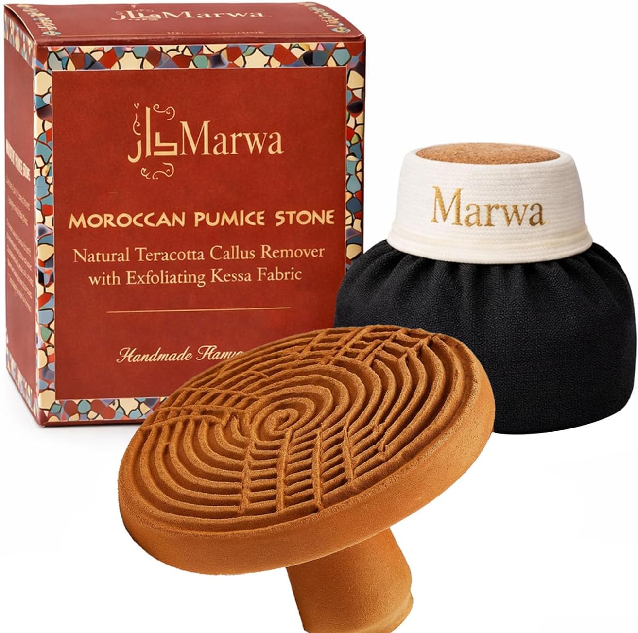 Moroccan Pumice Stone for Feet, Terracotta Callus Remover, Cracked Heels