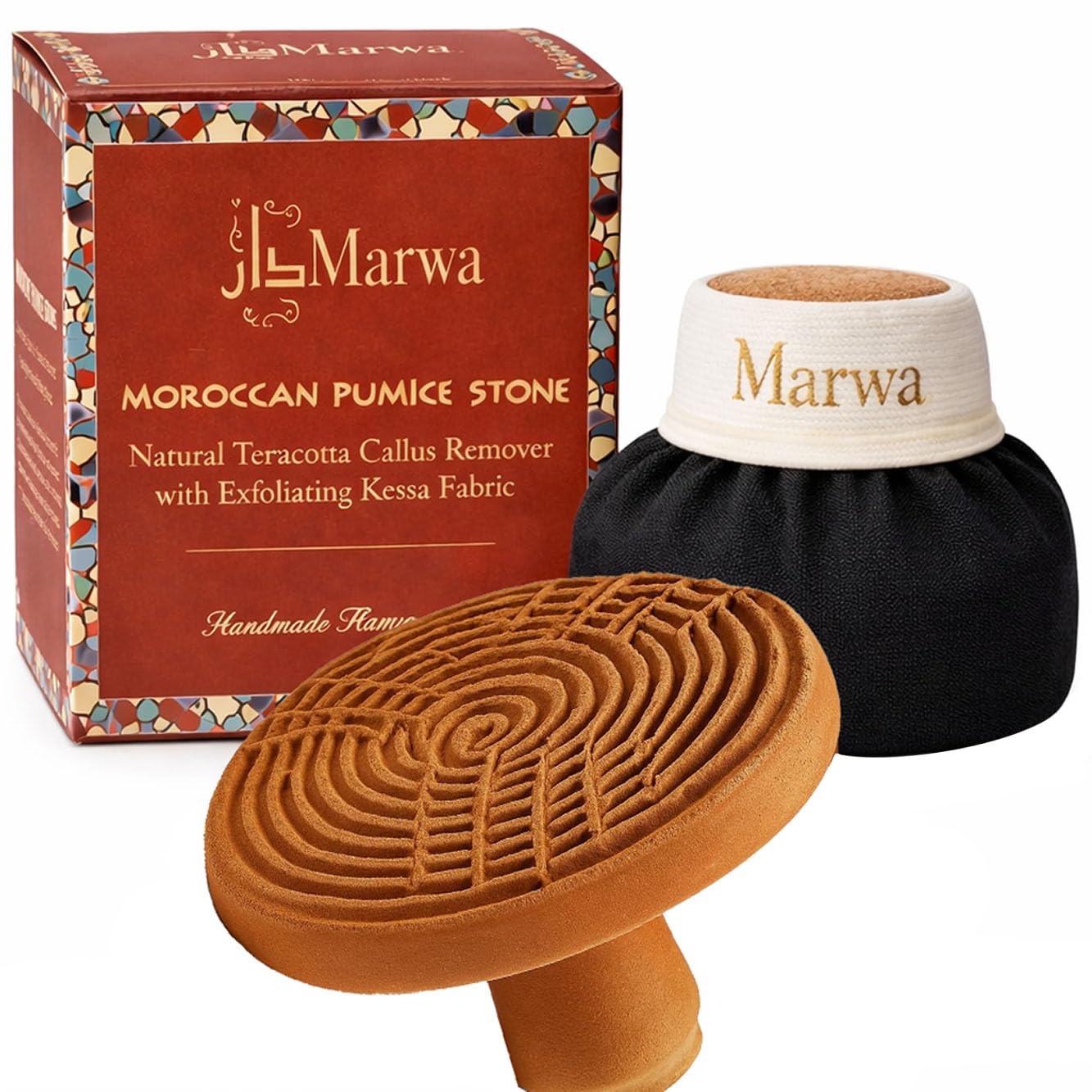 Moroccan Pumice Stone for Feet, Terracotta Callus Remover, Cracked Heels