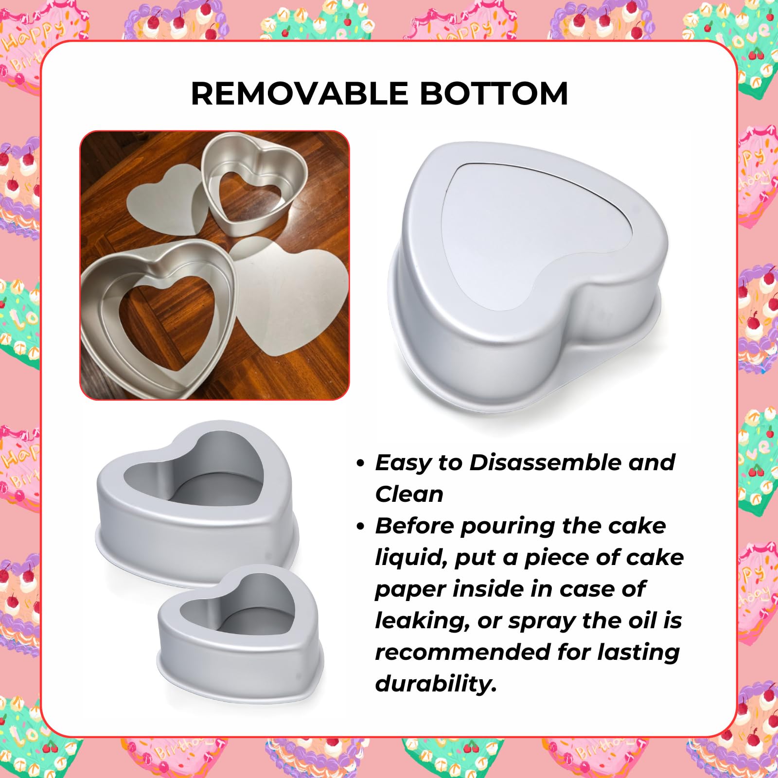 Heart Shaped Baking Pan Aodebiao Heart-Shaped Cake Pan With