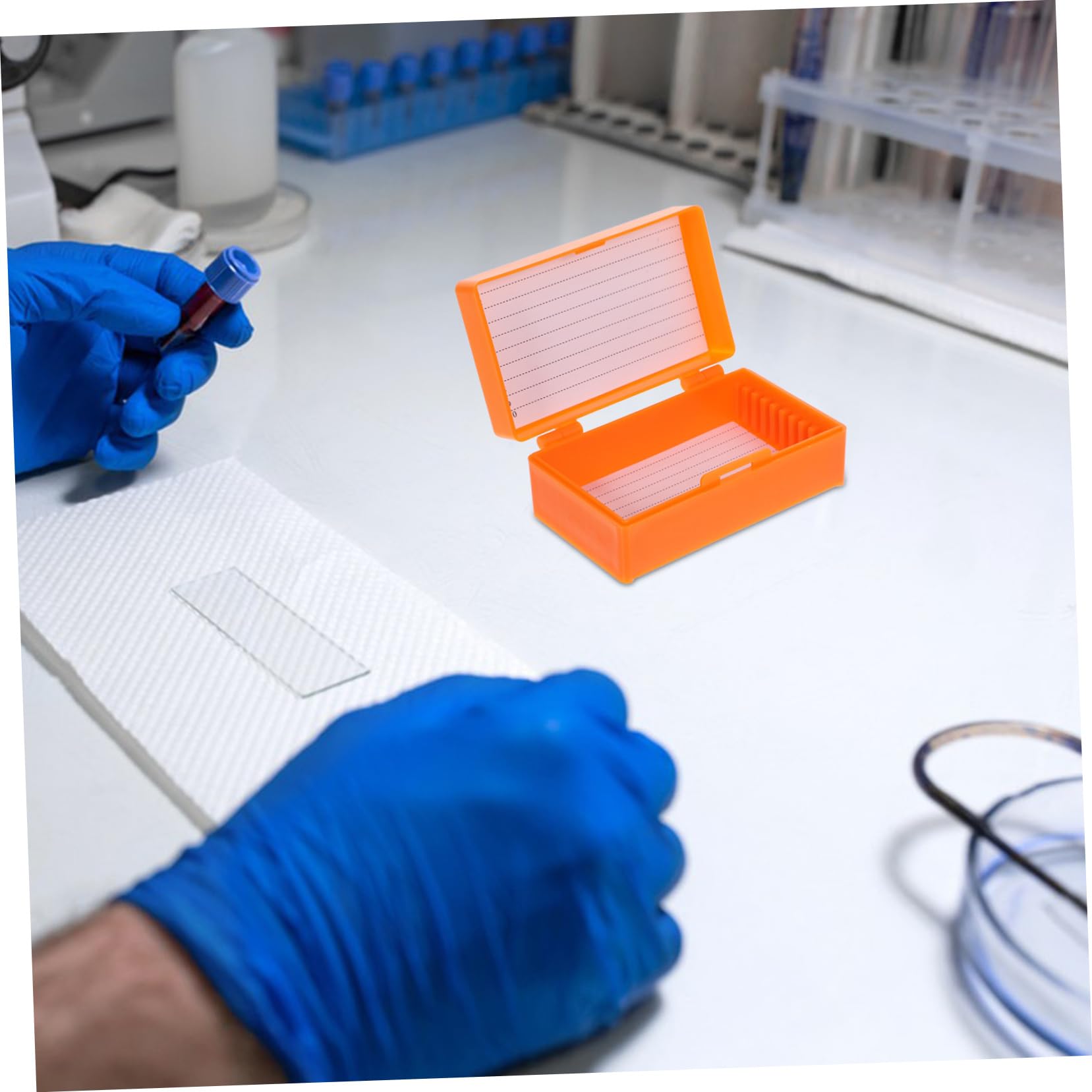 Ciieeo Coverslip Storage Box 3 Slide Boxes Microscope Slide Holder for Boys and Girls