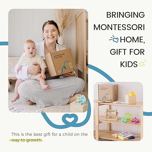 Miniatura 6 de Tiny Land Montessori - Juego de juguetes para bebés de 4 a 6 meses, kit de desarrollo de habilidades motoras de aprendizaje temprano con libro de