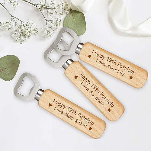 Miniatura 2 de Abrebotellas de madera personalizado grabado, abridor de cerveza a granel, regalo de boda personalizado, abridor de cerveza para invitados, padrinos