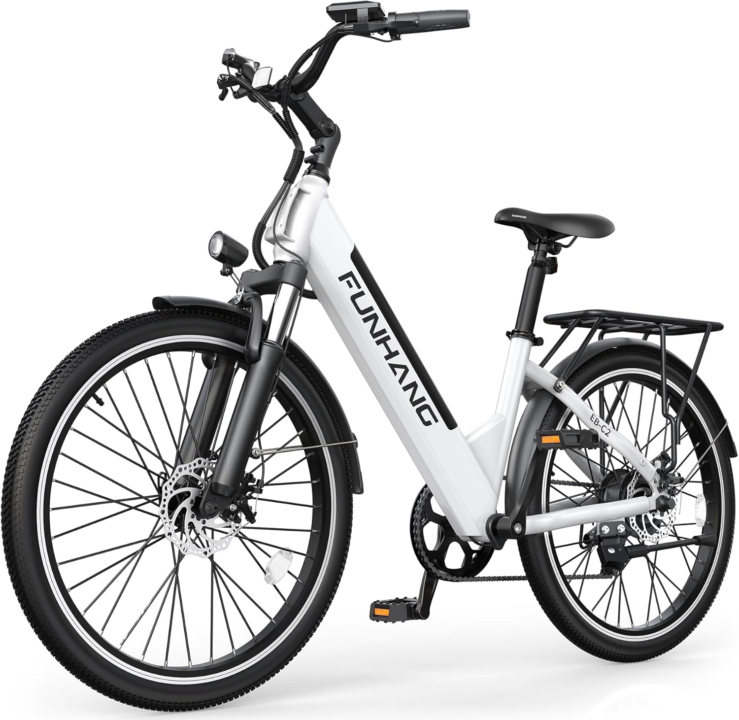 Electric Bike for Adults, 1000W Peak EBike, 50 Miles 21.7MPH Adult Electric Bicycles with 48V Battery, Adjustable Stem, Rear Rack, 7 Speed, 26" Step-Thru E Bike for Commute, UL 2849 Certified