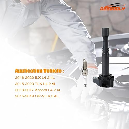 Miniatura 4 de Paquete de 4 bobinas de encendido UF712 y bujías de iridio 93501 compatibles con Honda Accord 2013-2017, CR-V CRV 2015-2019 y Acura TLX 2015-2020,