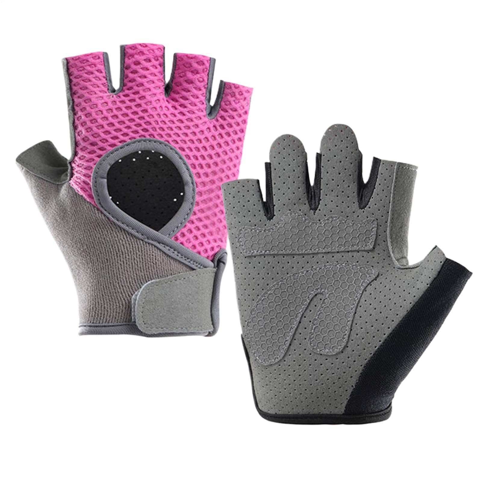 Gym Gloves For Men - Weight Lifting Gloves | Pink Gym Workout Palm Protection Gloves | 1 Pair Outdoor Anti-Slip Skin-Friendly Fitness Training Equipment For Cycling, Rock Climbing, Rowing