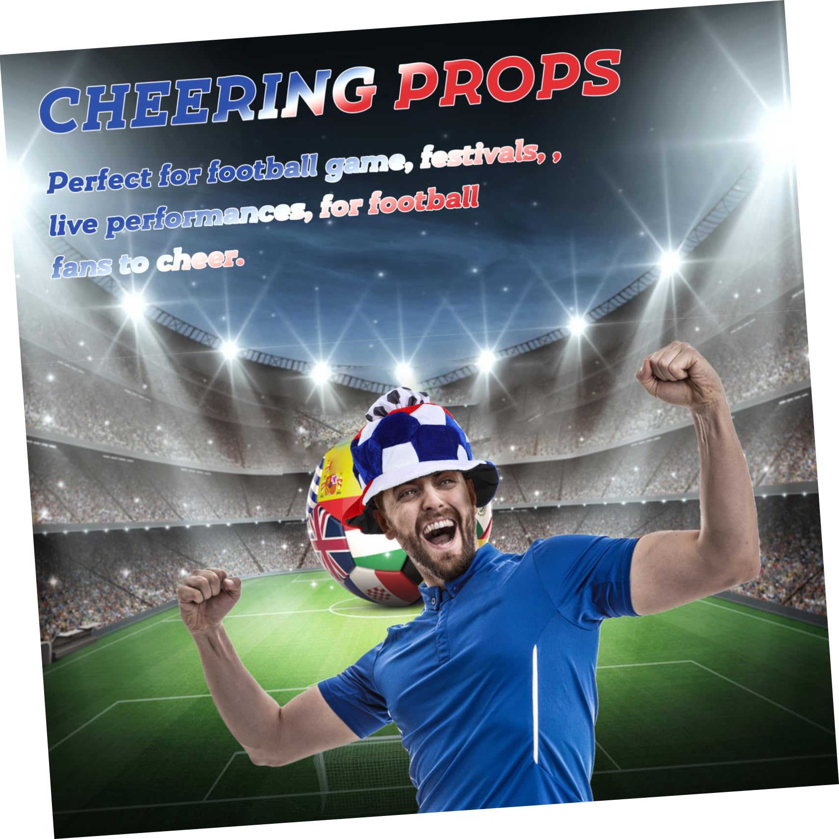 TOYANDONA 5 Pezzi Copricapo Per Di Calcio Della Francia Berretto Da Gioco Comodo Traspirante Leggero Sportivo Per Feste A Tema