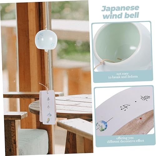 Miniatura 8 de 1 carillón de viento de cerámica para colgar flores para decoración de campanas de viento japonesas para exteriores para exteriores, coche, balcón,
