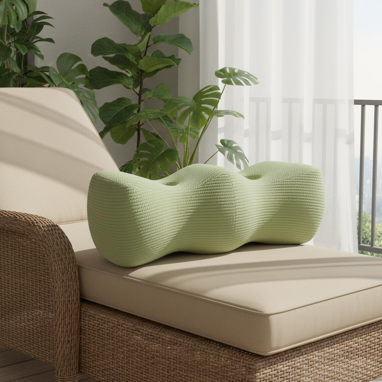 Gralara Almohada de elevación de piernas, almohada de cuña, cojín de para las rodillas, cojín de piernas para leer, Verde