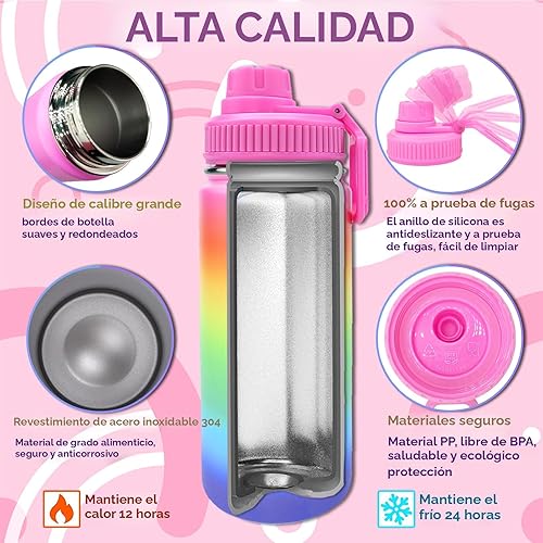 Miniatura 5 de 7july Decora tus propios kits de botellas de agua para niñas de 4 a 6 a 8 a 10 años (acero inoxidable), manualidades de pintura de diamantes con