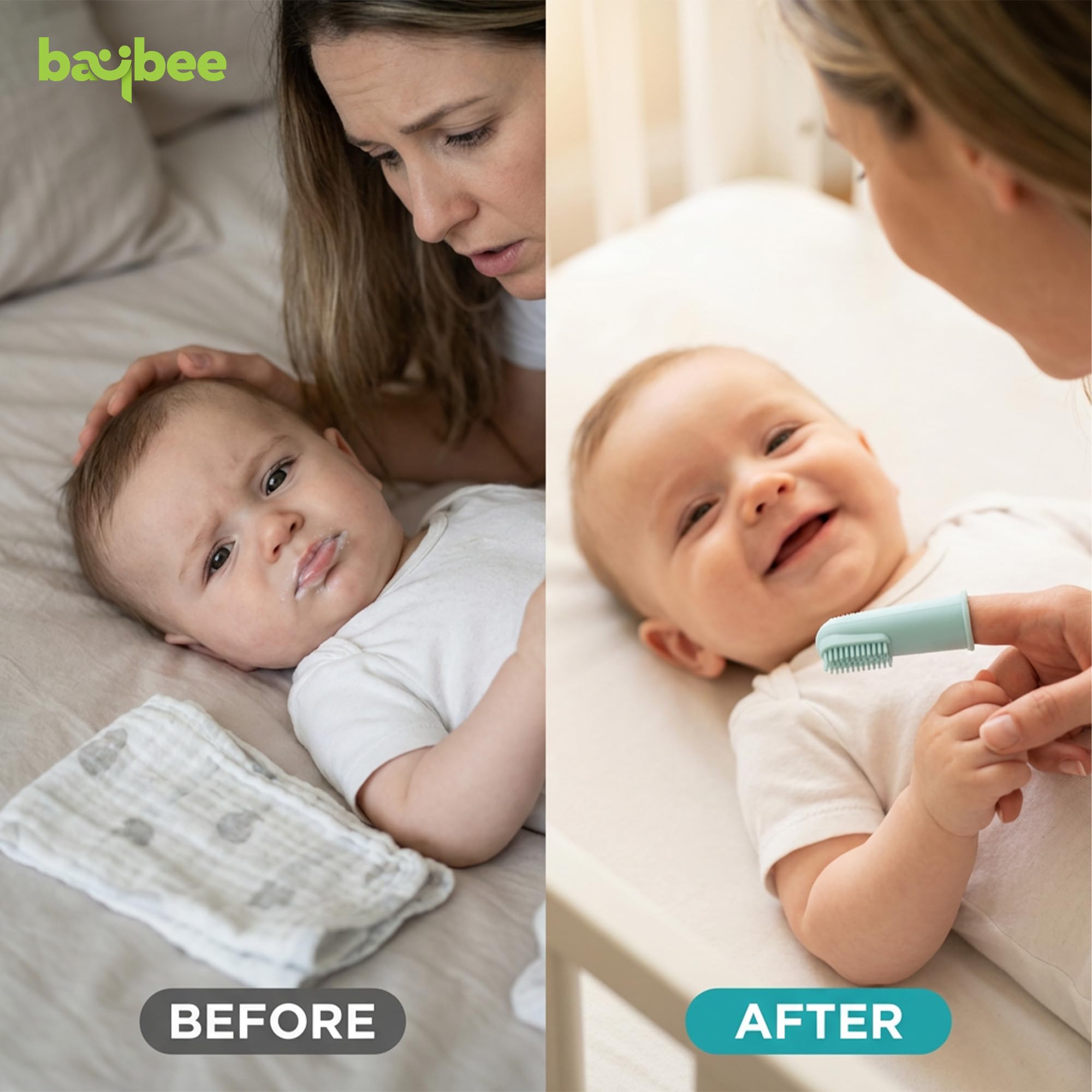 Baybee Ultra Soft Baby Toothbrush | BPA-Free Smooth Silicone Bristles | Easy Grip, Great For Massaging & Cleaning Gums Toddler Tooth brush | kids Safe and Effective Oral Care Toothbrush For 3M+ (Blue) 1