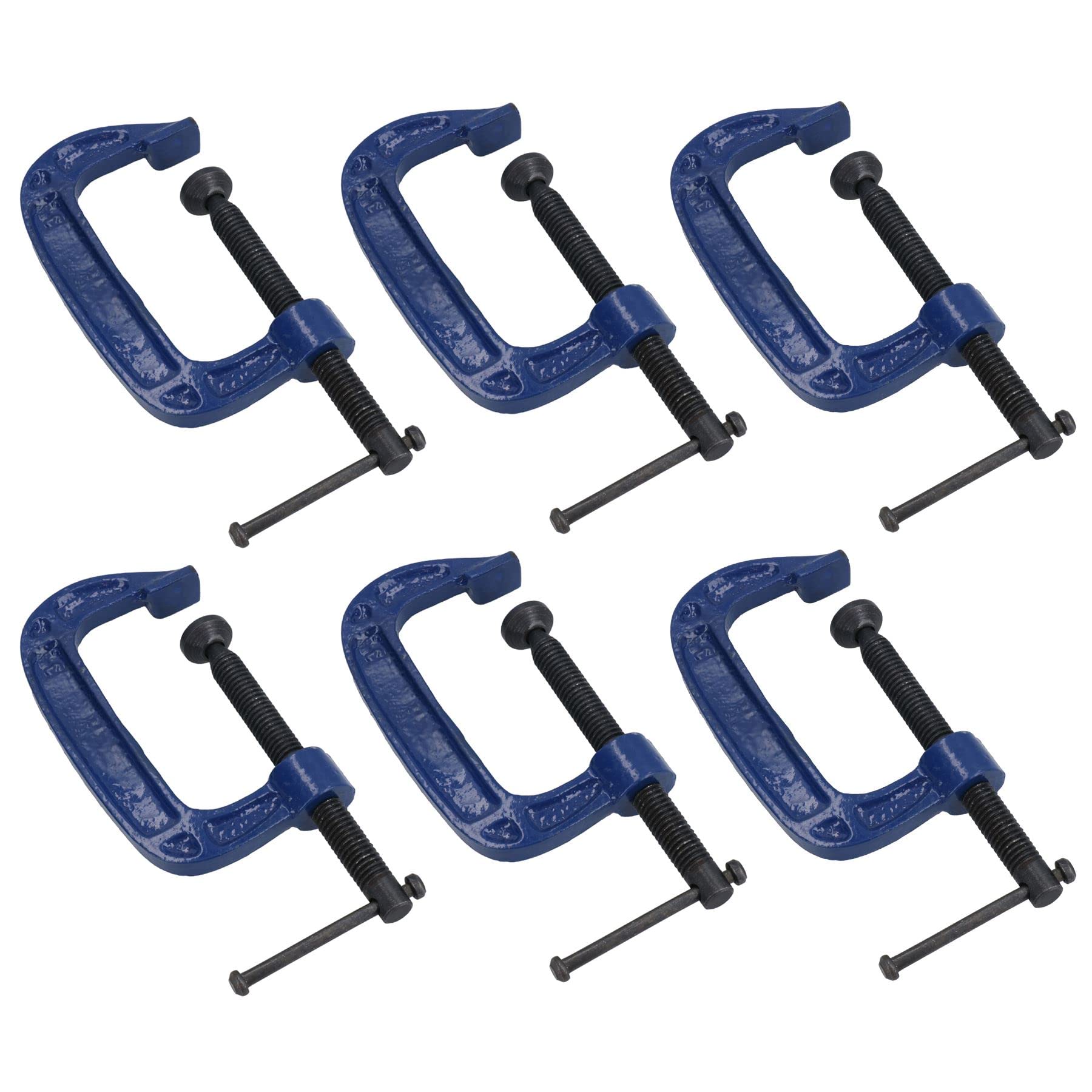 3 Inch (75mm) Cast Iron Screw G Clamp Fastener Holder Support vice Clamping 6pc