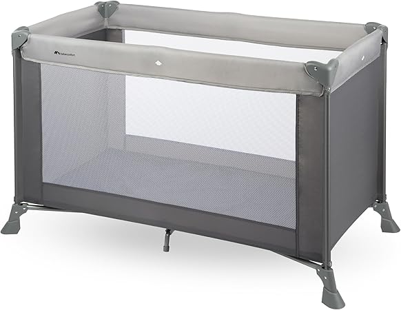Bebeconfort Soft Dreams, Cuna de Viaje, 0-3 Años (0-15 kg), Cuna de Viaje Ligera, Colchón Espuma y Fibra de Madera (60x120 cm), Bolsa de Transporte, Plegado Compacto Tipo Paraguas, Grey Mist