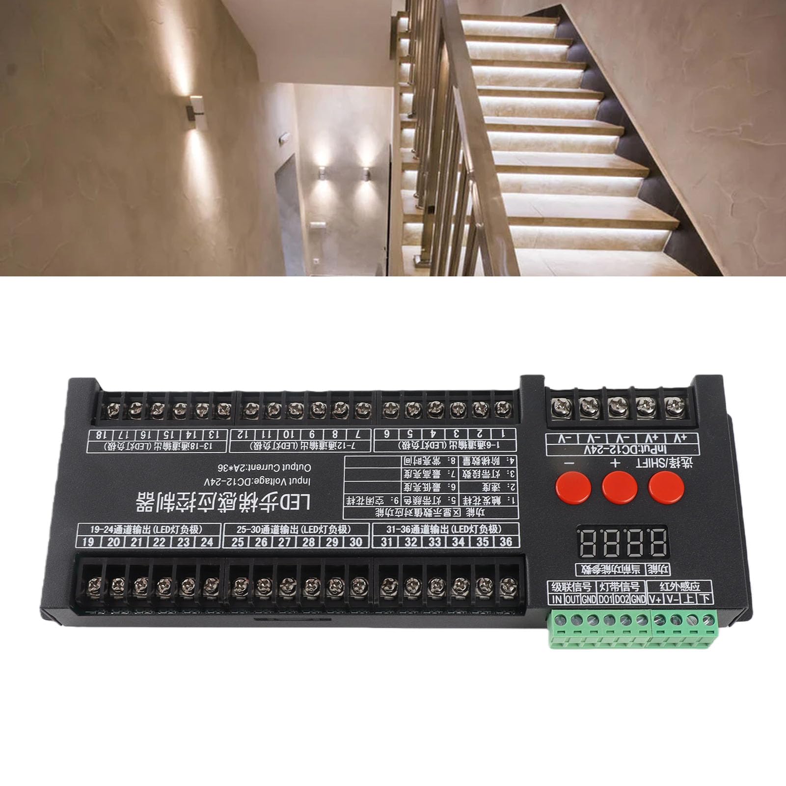 Marhynchus Sensor de Movimiento de Luz de Escalera, Controlador LED de
