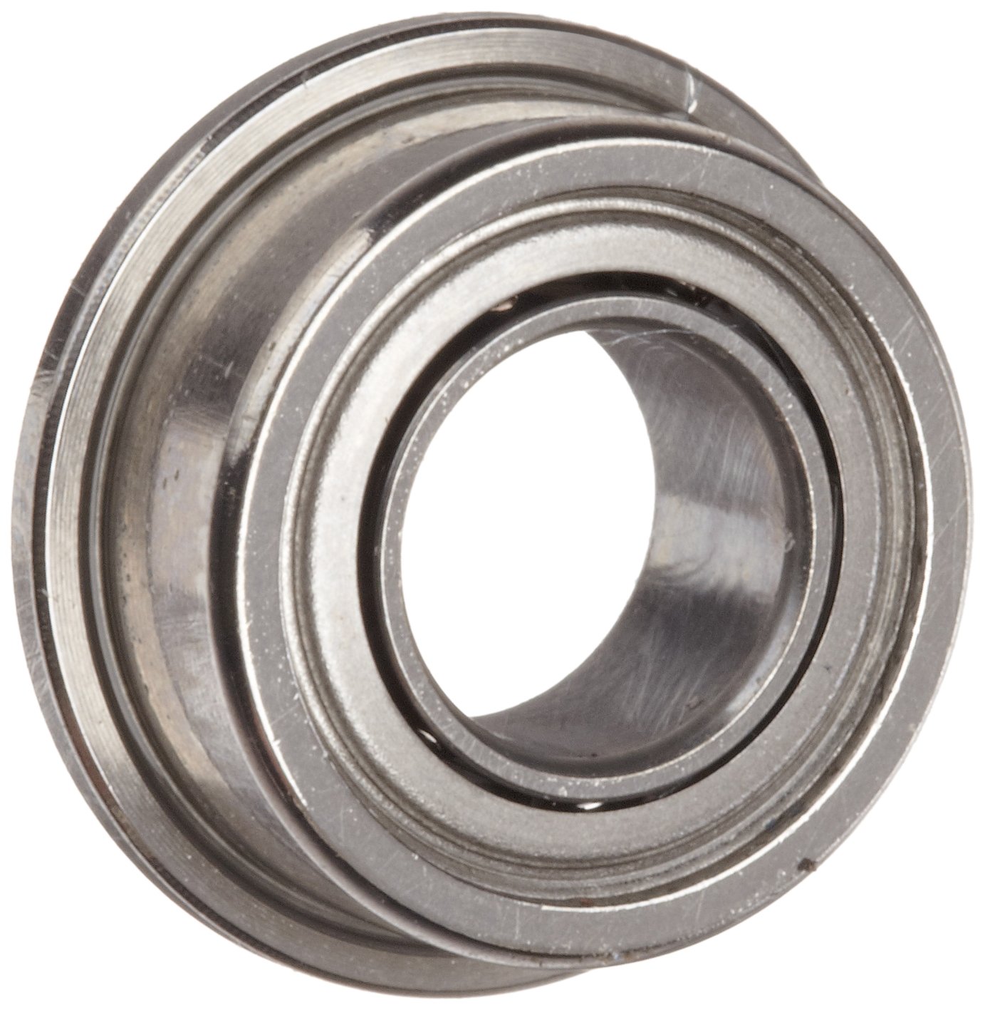 Dynaroll Precision Miniature Ball Bearing, ABEC-5, Double Shielded, Flanged, Stainless Steel, Metric