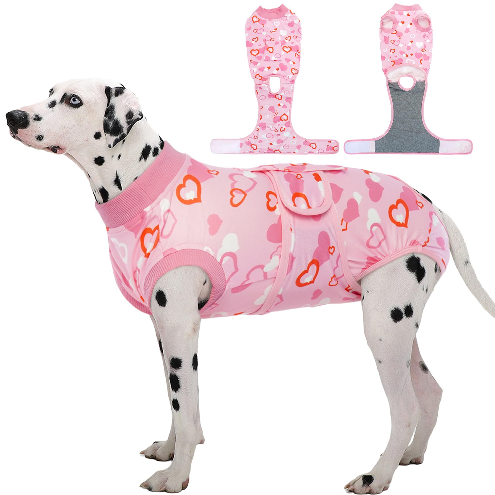 Kuoser Dog Surgery Recovery Suit, Valentine's Day Doggie Surgical Shirt for Female Male Dogs, Pet Onesies for Small Medium LargeDogs