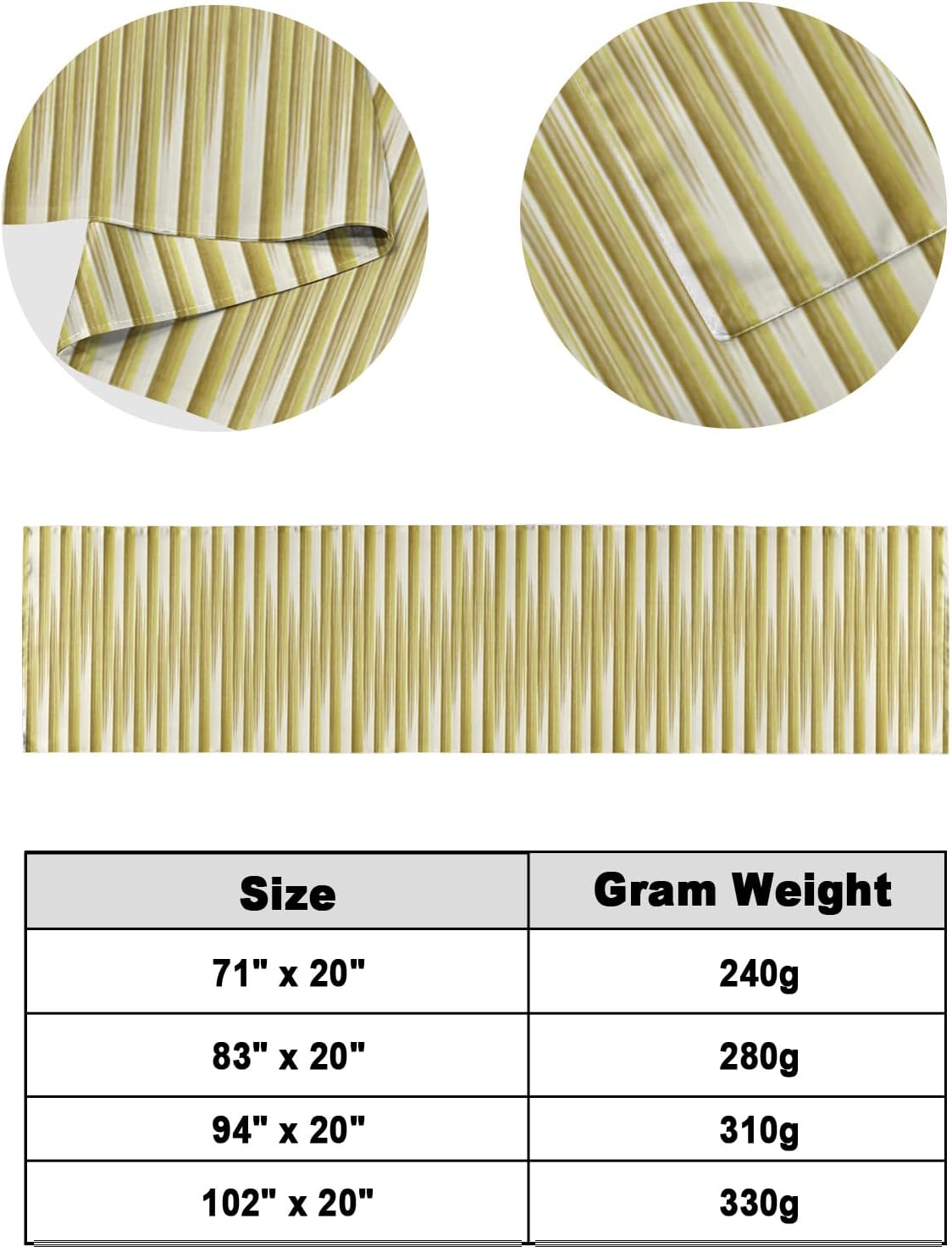 Abstract Minimalist Bed Runner Scarf King Size,Luxury Bed Throw Runners & Scarves for Twin Full Queen King Foot of Bed,Bedroom Wedding Room Decoration,Gold Geometric Metallic Gradient Stripes 94"x20"